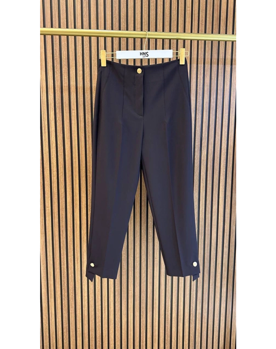 Yusuf Özdemir 25Y1543 Kahve Düğme Detaylı Pantolon