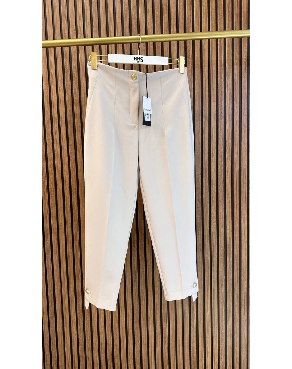 Yusuf Özdemir 25Y1543 Bej Düğme Detaylı Pantolon