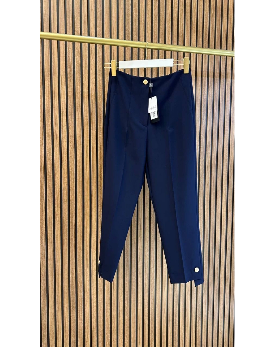Yusuf Özdemir 25Y1543 Lacivert Düğme Detaylı Pantolon