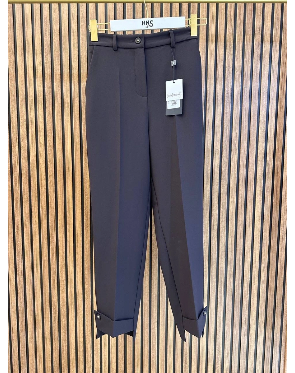 Yusuf Özdemir 26Y1624 Kahve Paçası Detaylı Pantolon