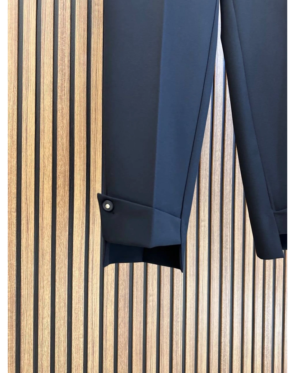 Yusuf Özdemir 26Y1624 Siyah Paçası Detaylı Pantolon