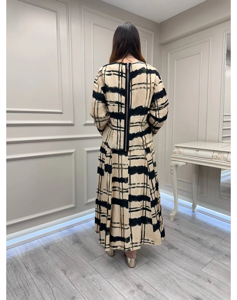 Venöve 26SSTUN0003 Siyah Çizgili Elva Takım