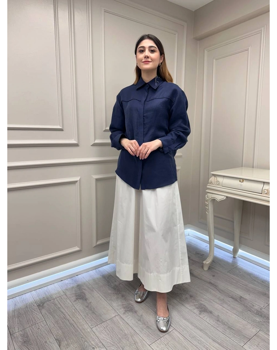 Venöve 26SSPNT0006 Beyaz Sole Pantolon