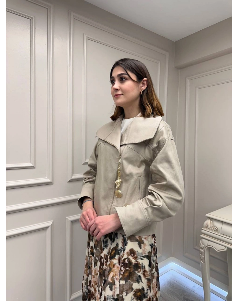 Venöve 26SSCEK0047 Bej Calep Ceket