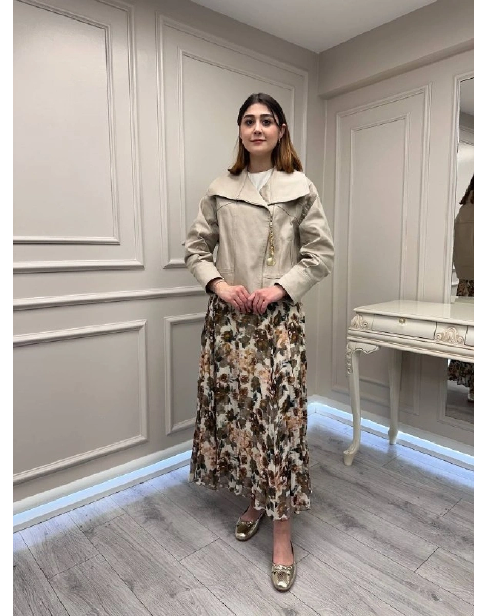 Venöve 26SSCEK0047 Bej Calep Ceket