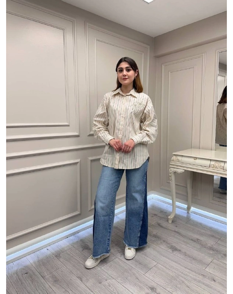 Exquise E26Y06208109 Bej Gage Gömlek