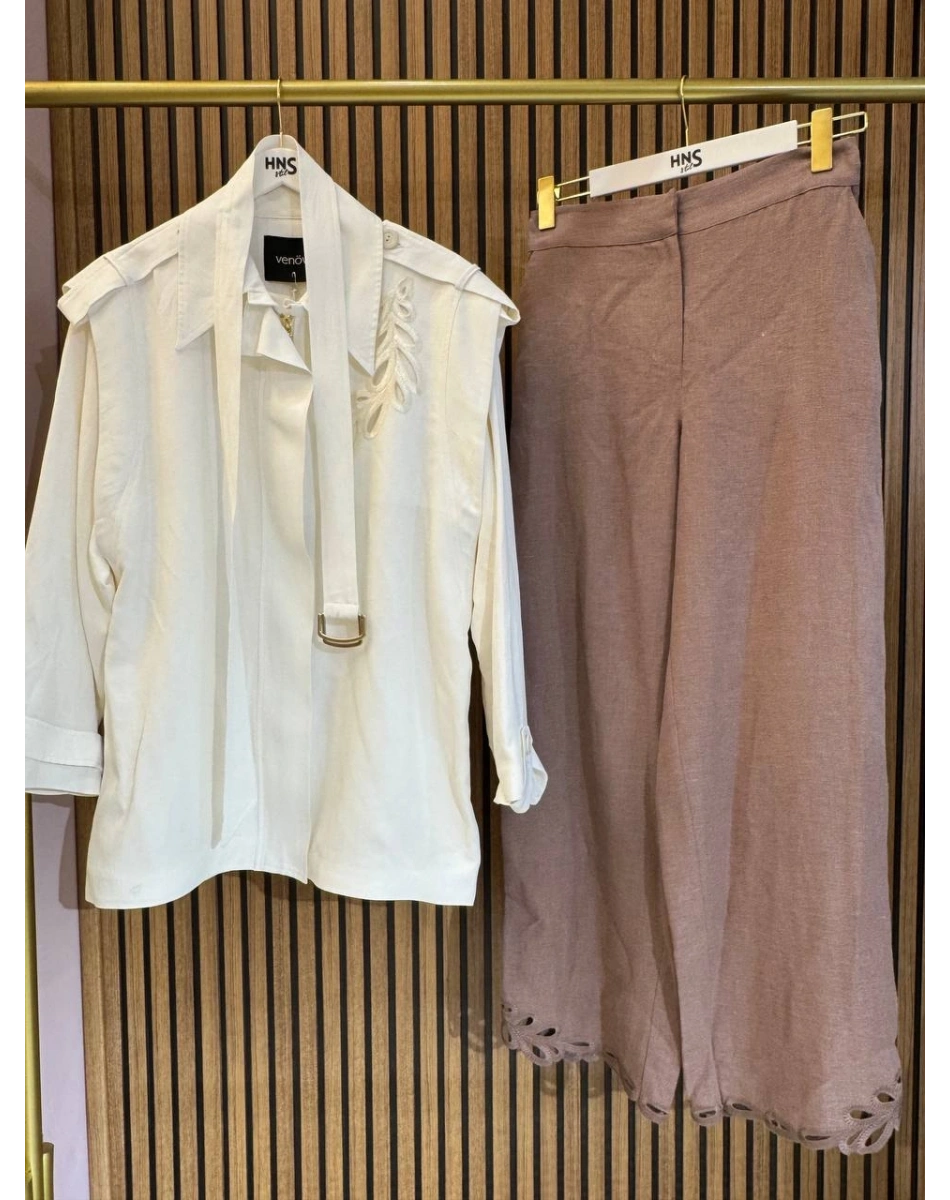 Venöve 26SSCEK0034 Beyaz Edward Ceket