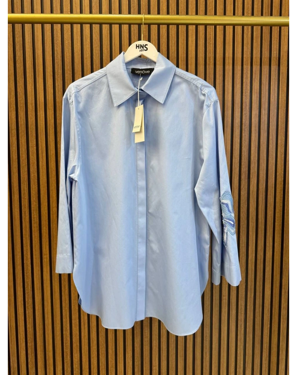 Venöve 26SSGOM0009 Mavi Irıs Gömlek