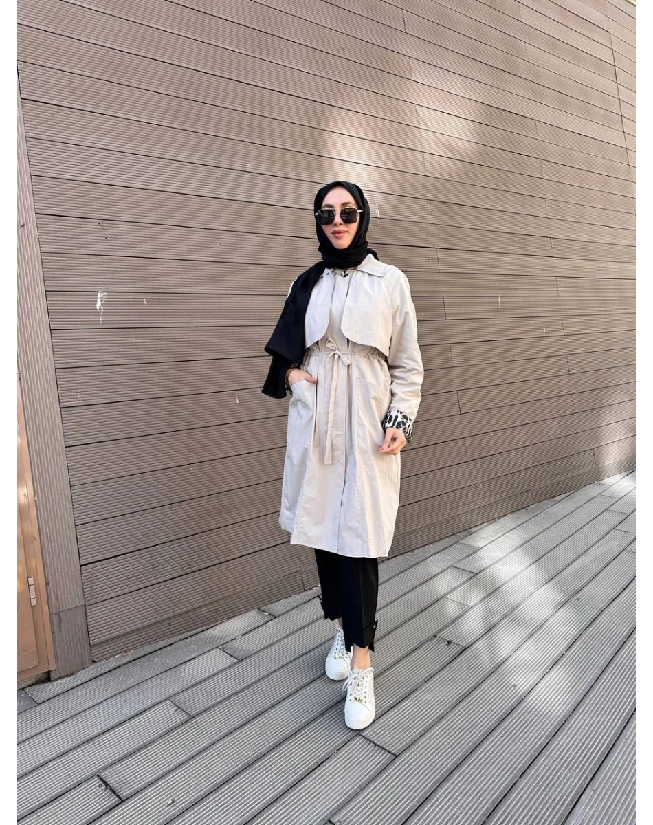 Trenç 3723 Taş Yaka Detaylı Kap