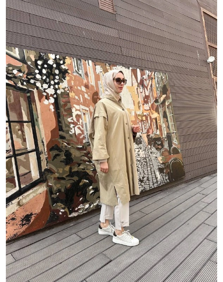 Trenç 3644 Vizon Baskı ve Taş İşleme Detaylı Kap