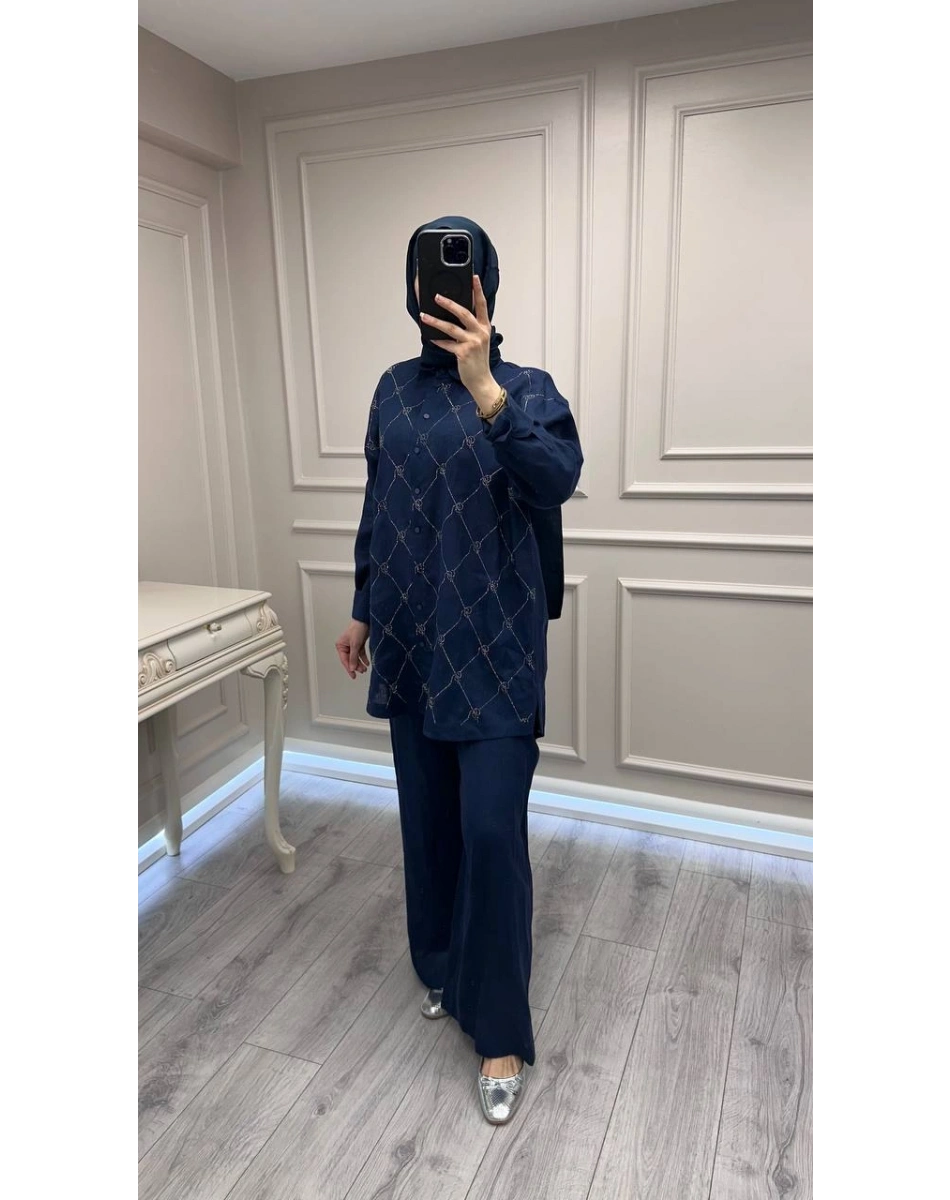 Ghisa 3610T9170 İndigo Taş Detaylı İkili Takım