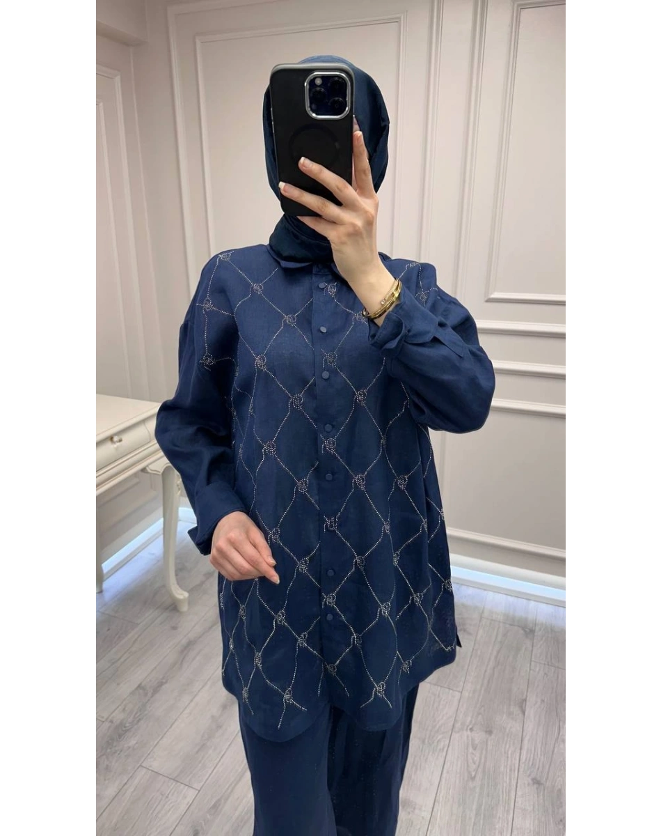 Ghisa 3610T9170 İndigo Taş Detaylı İkili Takım