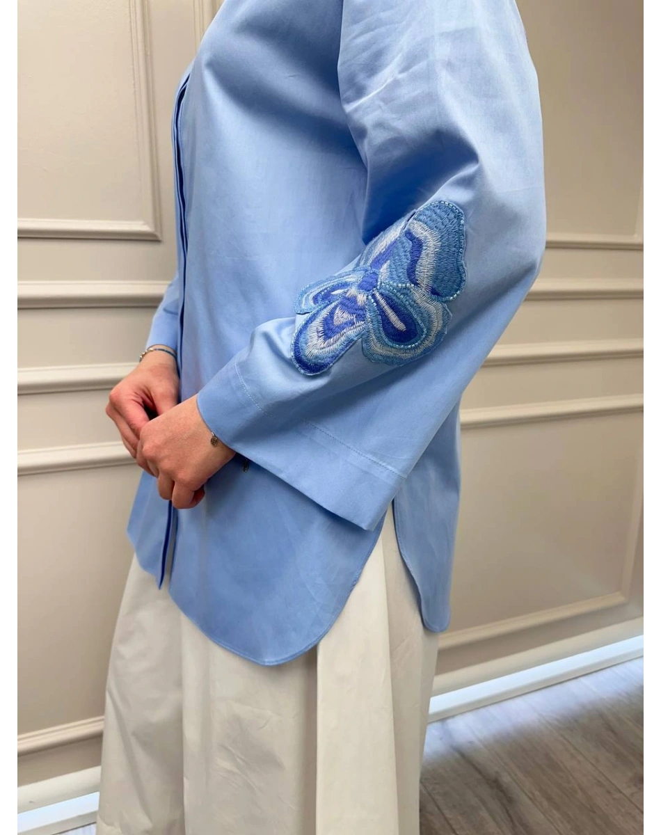 Venöve 26SSGOM0009 Mavi Irıs Gömlek