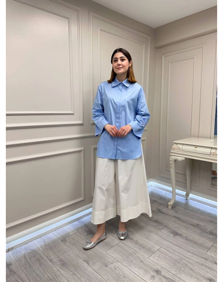 Venöve 26SSGOM0009 Mavi Irıs Gömlek