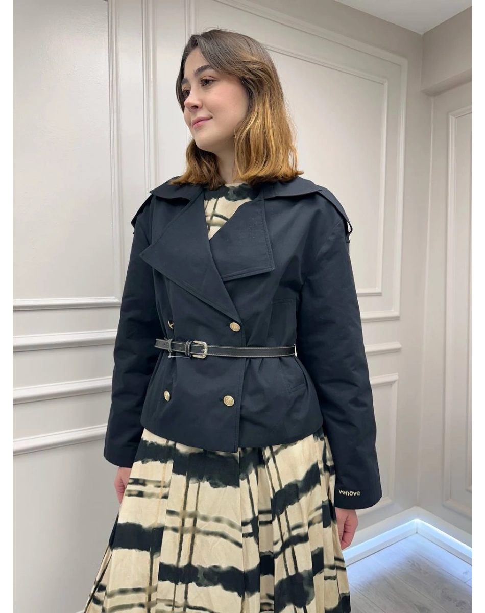 Venöve 26SSCEK0017 Siyah Kiva Ceket