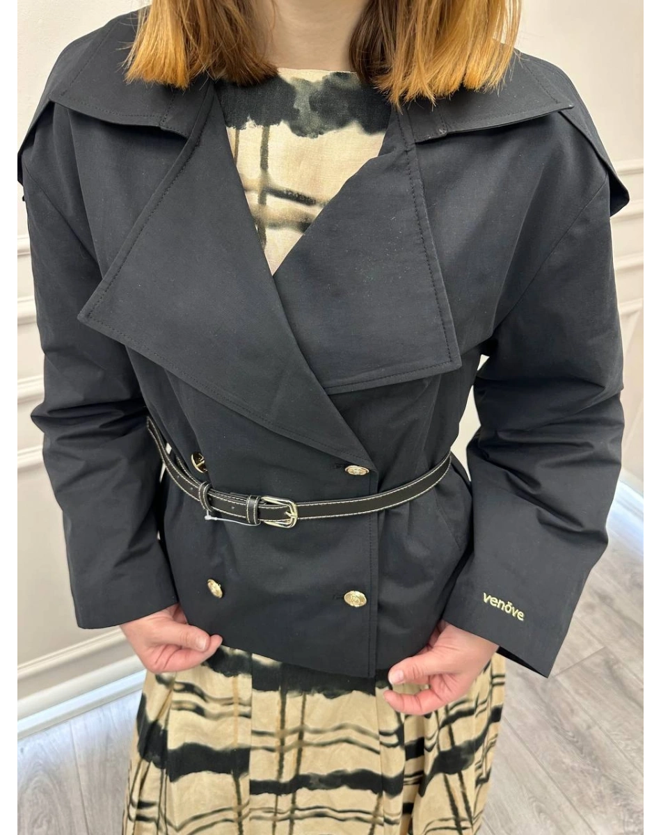 Venöve 26SSCEK0017 Siyah Kiva Ceket