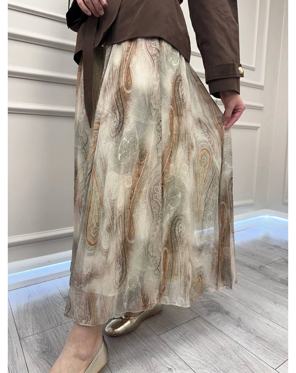 Venöve 26SSETE0011 Şal Desenli Cerny Etek