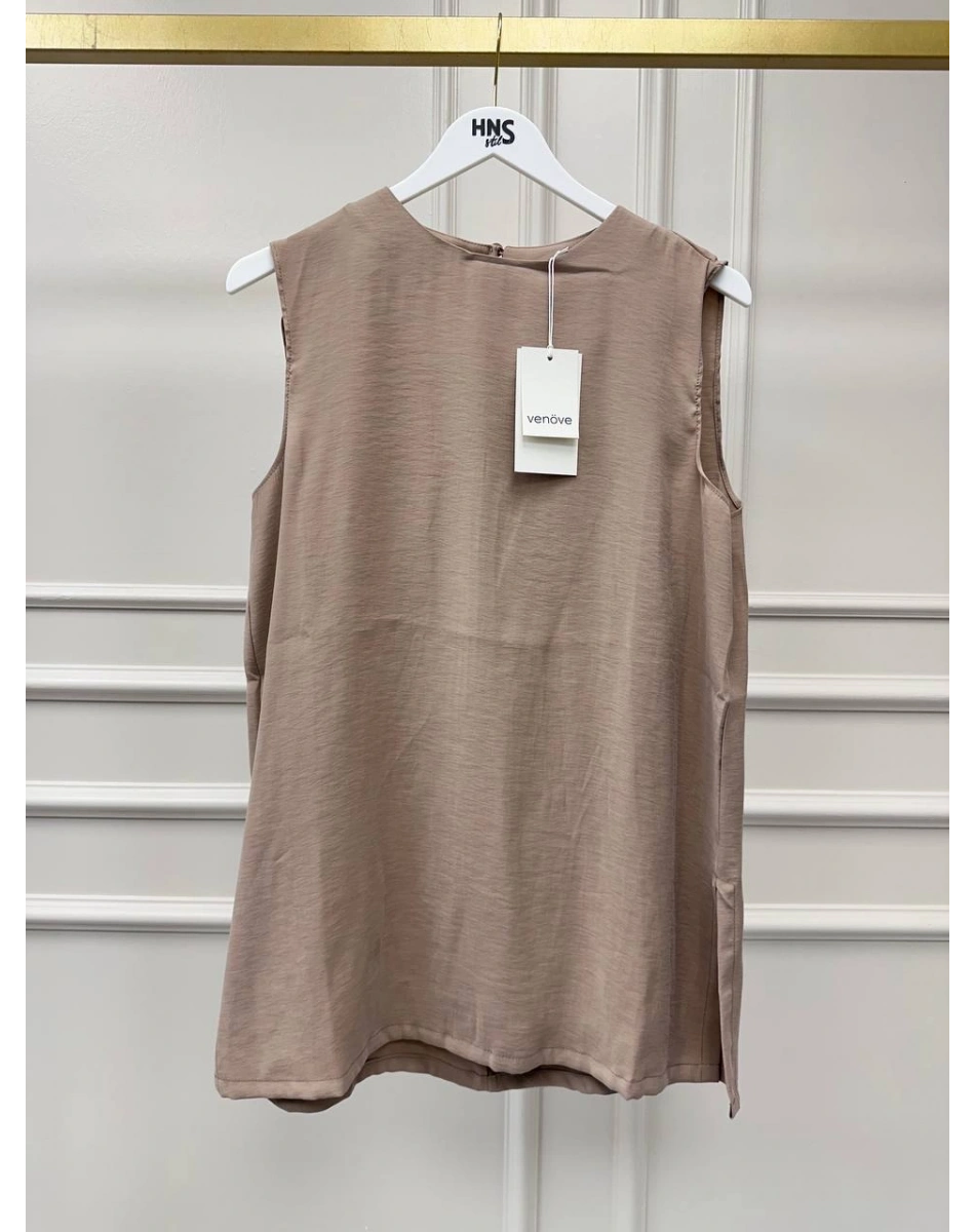 Venöve 26SSBLZ0006 Koyu Bej Mayla Bluz