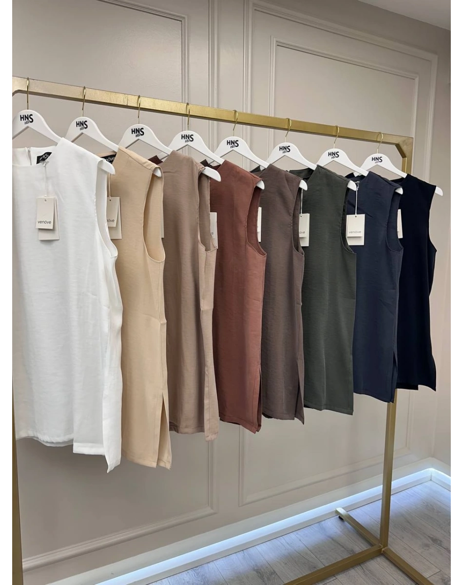 Venöve 26SSBLZ0006 Koyu Bej Mayla Bluz