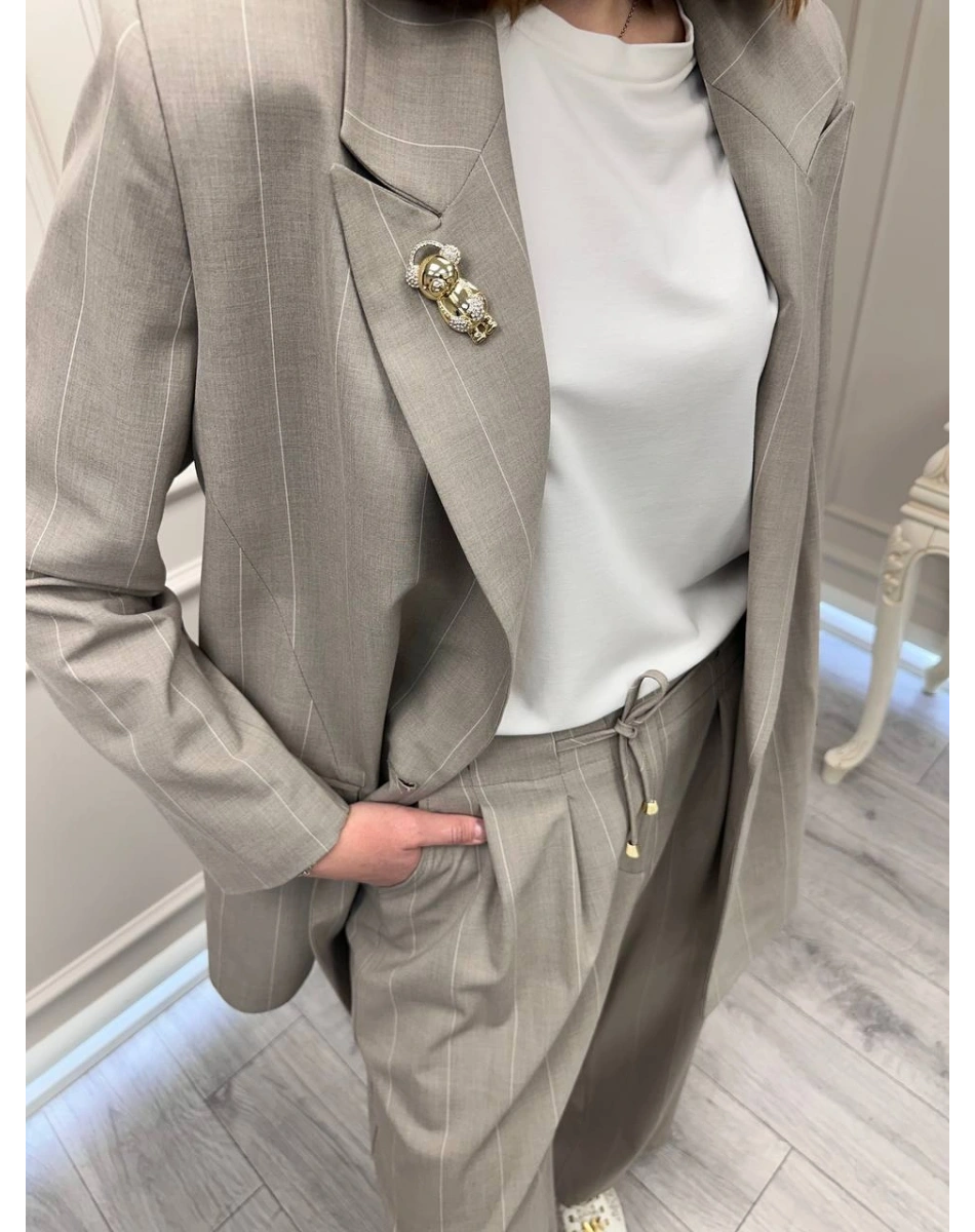 Ghisa 3641T9163 Bej Broş Detaylı İkili Takım