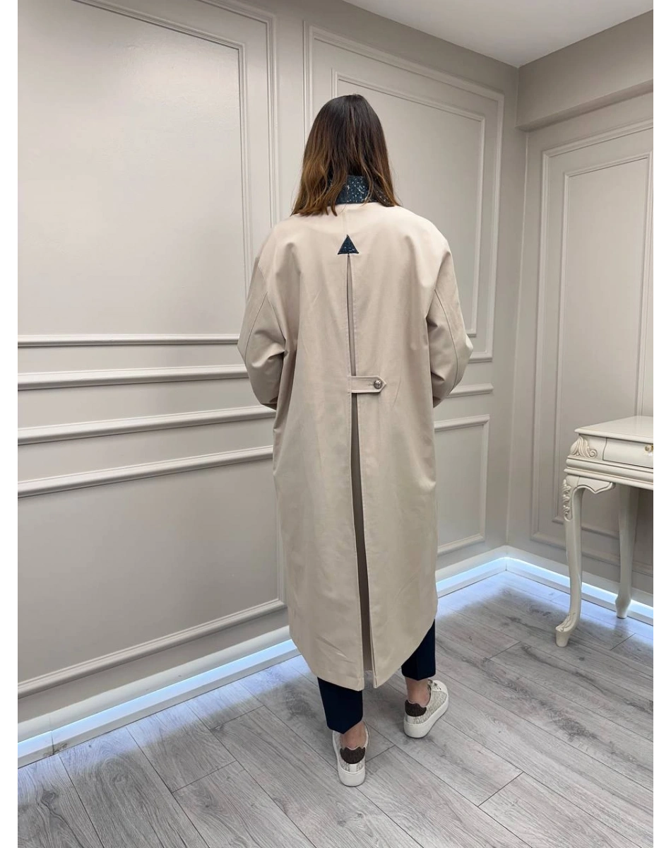 Ghisa 3610T2700 Bej Bilek Ve Yaka Detaylı Trenç