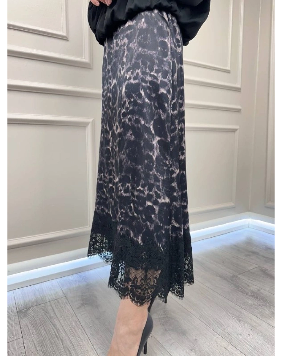 Ghisa 3610E5392 Siyah Dantel Detaylı Etek