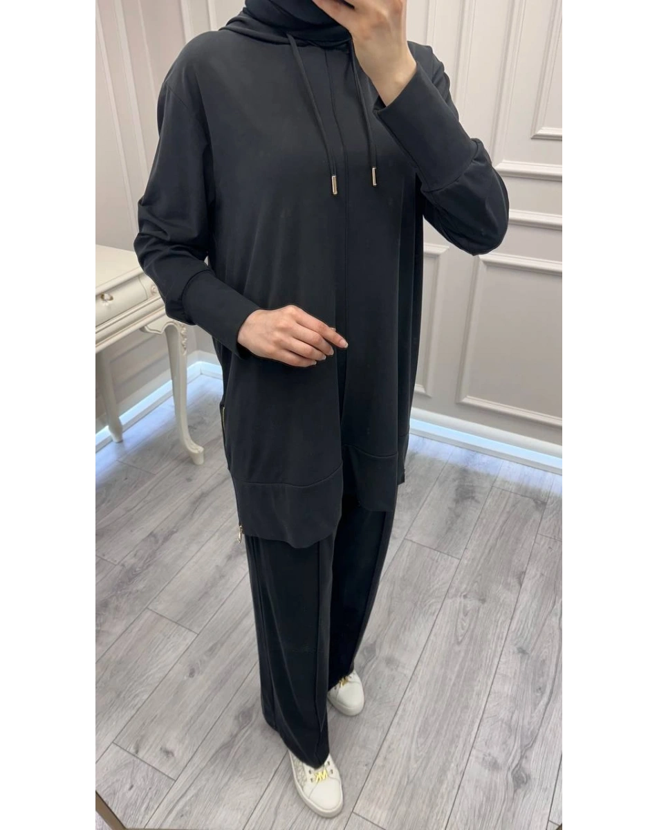 Hilay HLY0126Y101.004 Siyah Oslo Yanları Fermuarlı Takım