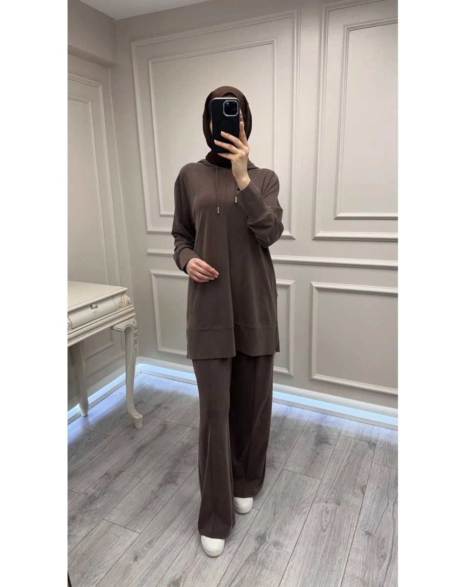 Hilay HLY0126Y101.004 Kahve Oslo Yanları Fermuarlı Takım