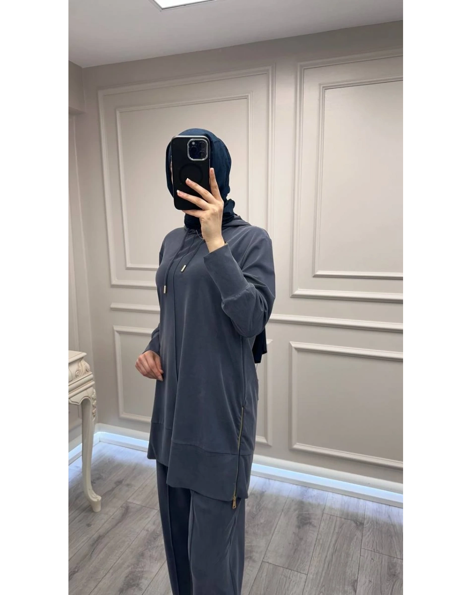 Hilay HLY0126Y101.004 Lacivert Oslo Yanları Fermuarlı Takım