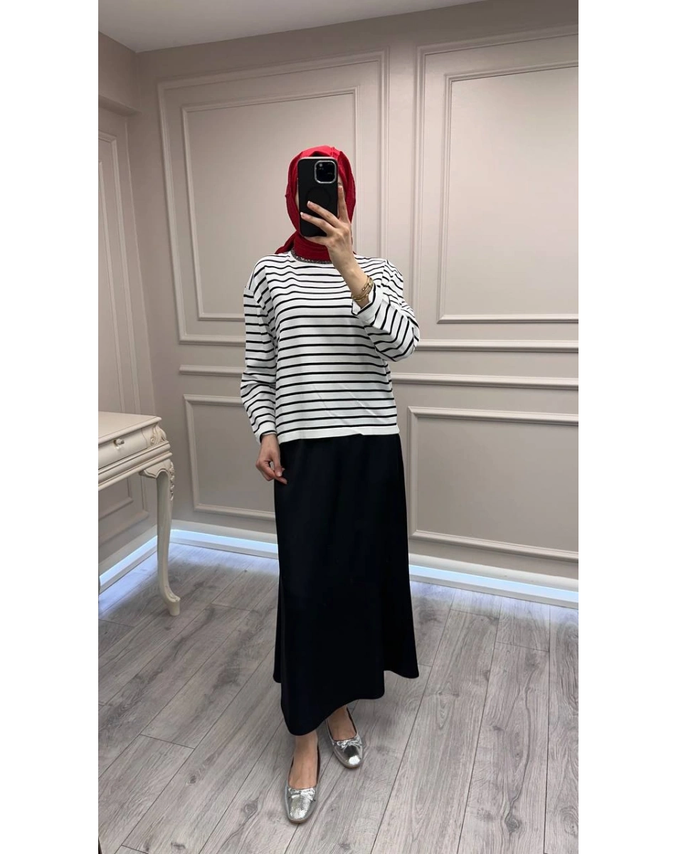 Venöve 26SSBLZ0005 Çizgili Myles Bluz