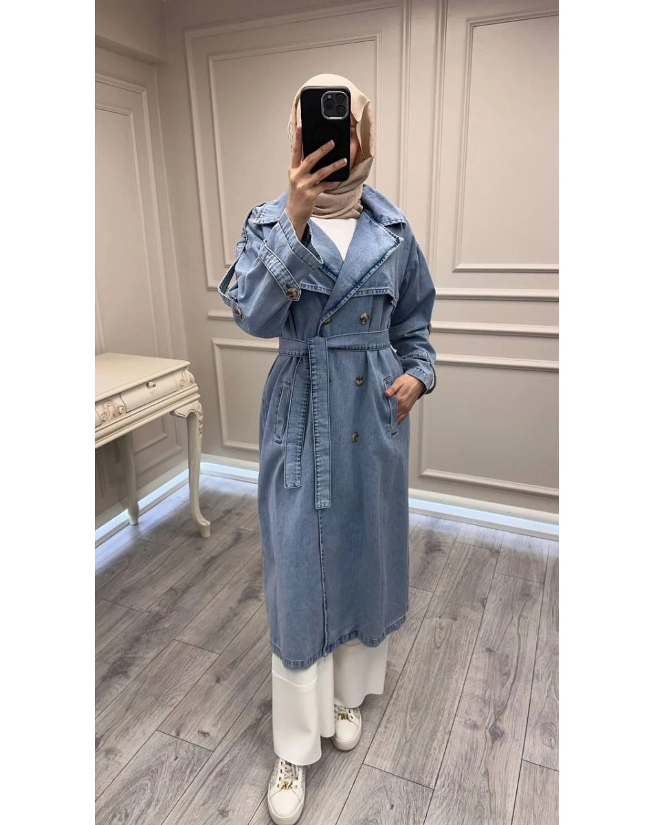 Magazin 7407 Açık Mavi Tensel Trenç