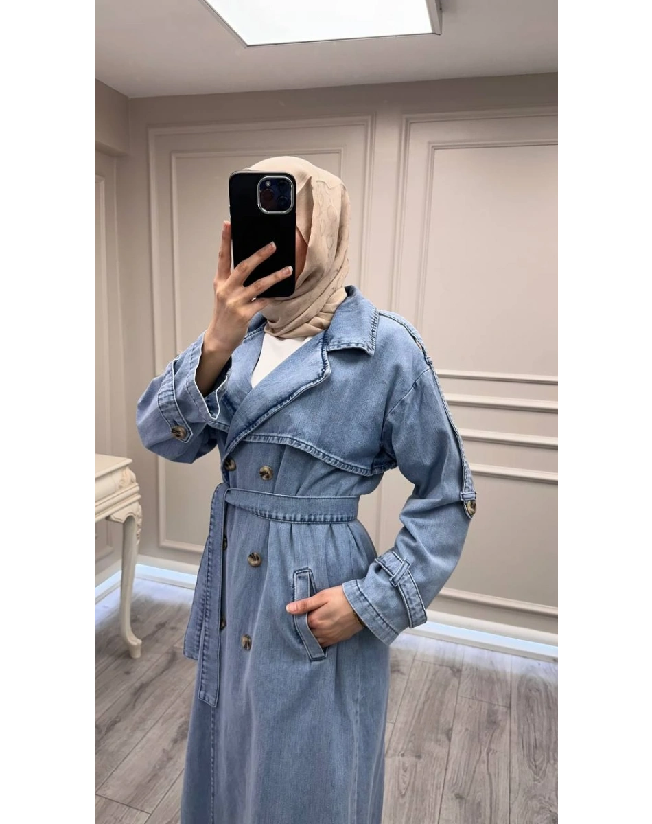 Magazin 7407 Açık Mavi Tensel Trenç