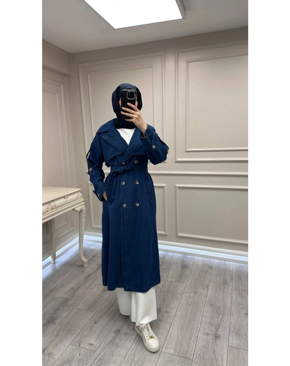 Magazin 7407 Koyu Mavi Tensel Trenç