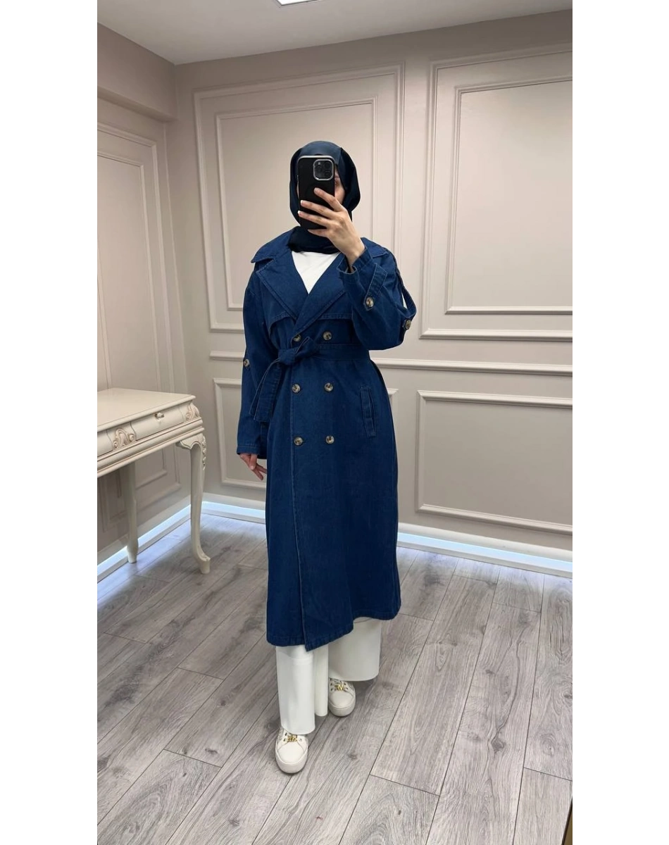 Magazin 7407 Koyu Mavi Tensel Trenç