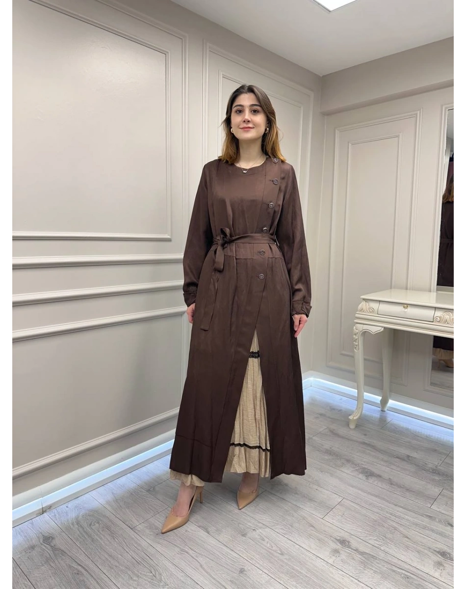 Misswhence 39806 Kahverengi İkili Elbise