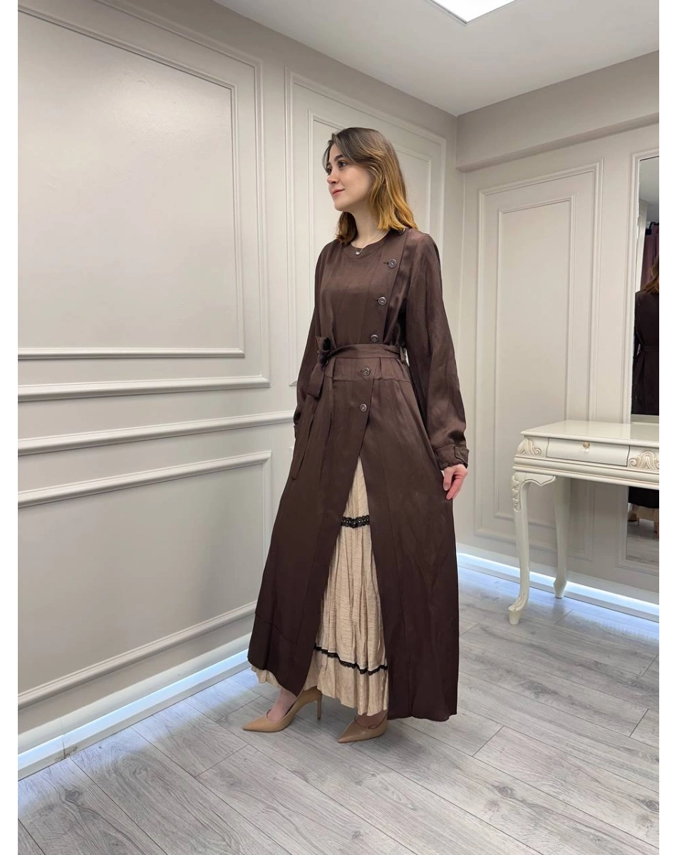 Misswhence 39806 Kahverengi İkili Elbise