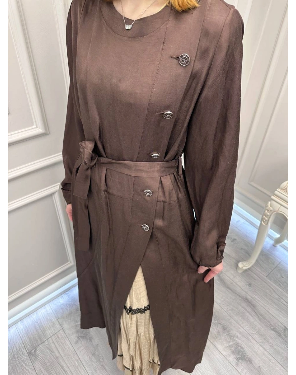 Misswhence 39806 Kahverengi İkili Elbise