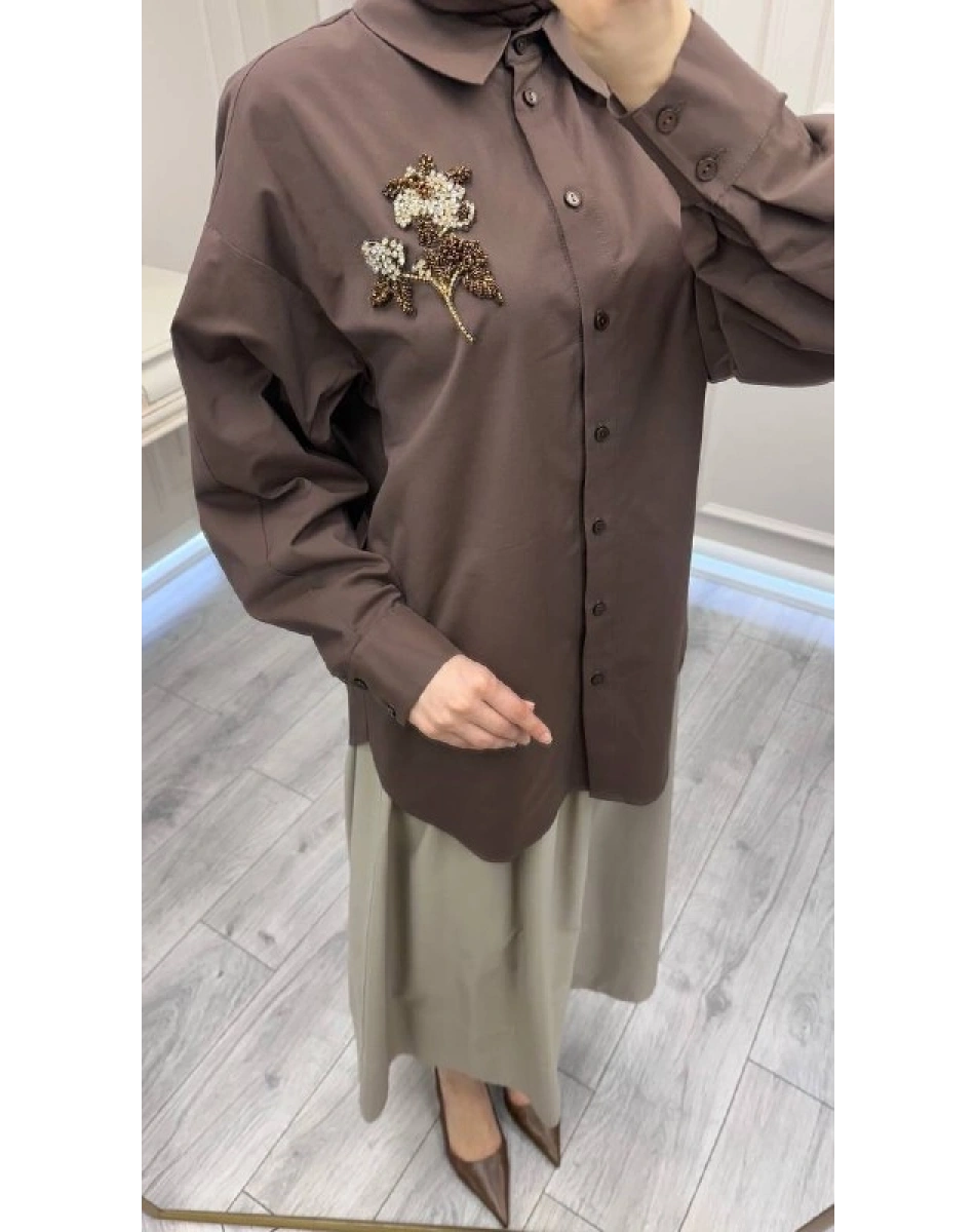 Exquise E26Y06208077 Kahve Chevalier Gömlek