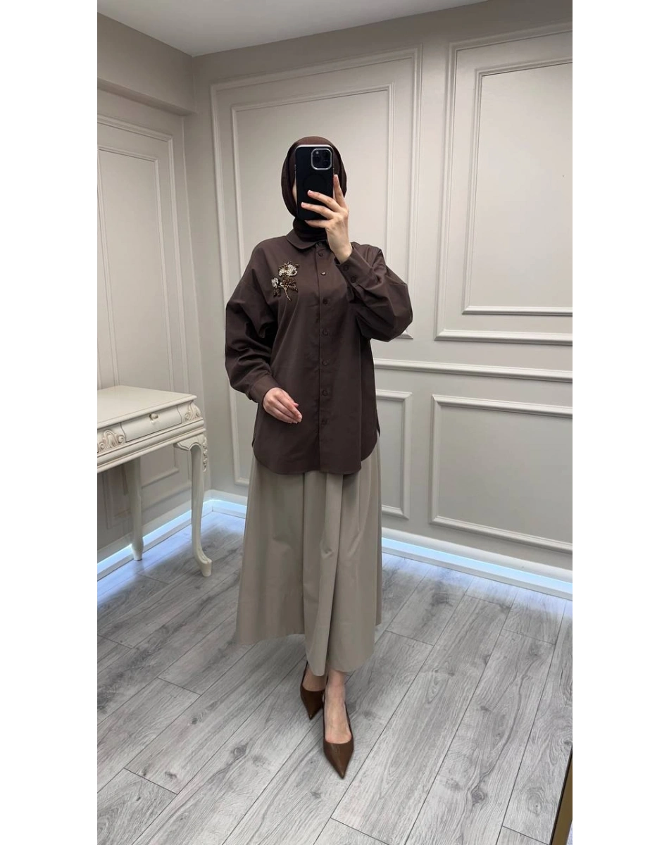 Exquise E26Y06208077 Kahve Chevalier Gömlek