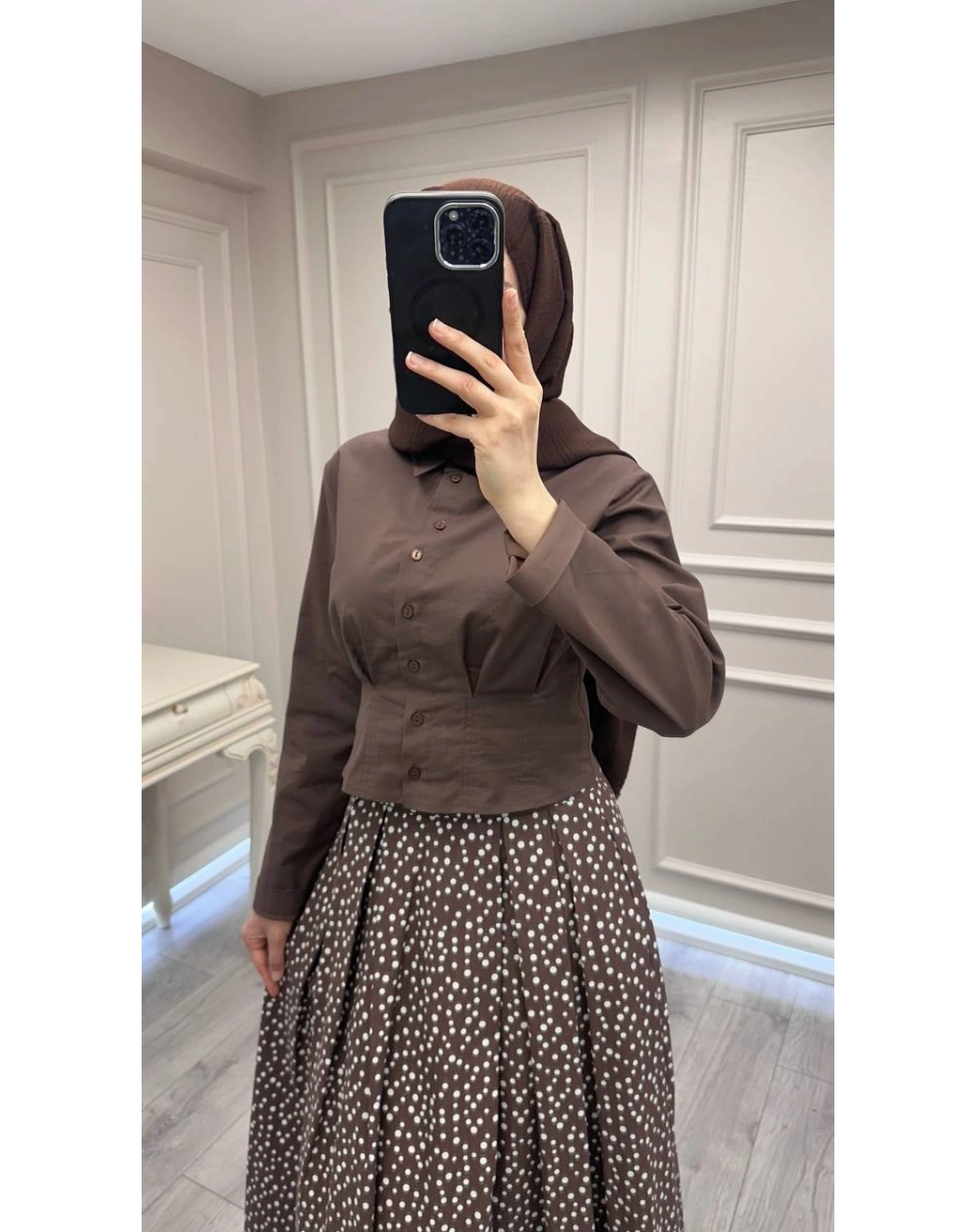 Exquise E26Y06208100 Kahverengi Felecia Gömlek