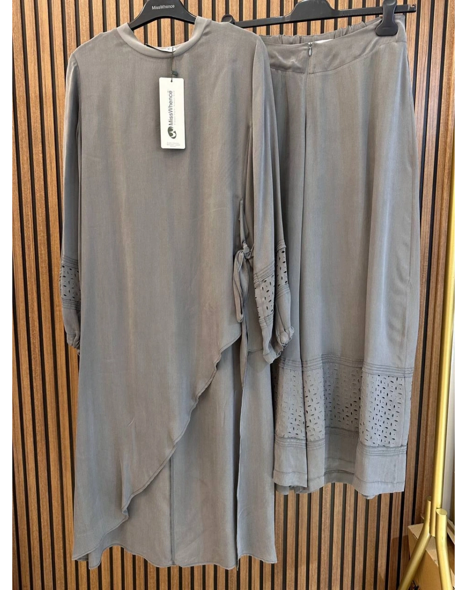 Misswhence 39003 Gri Tunik Takım