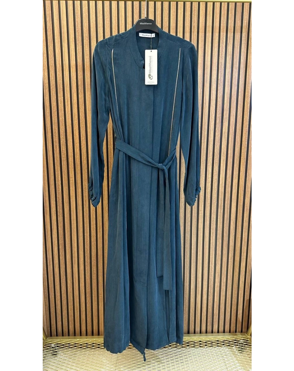 Misswhence 39501 Yeşil Fermuar Detaylı Ferace