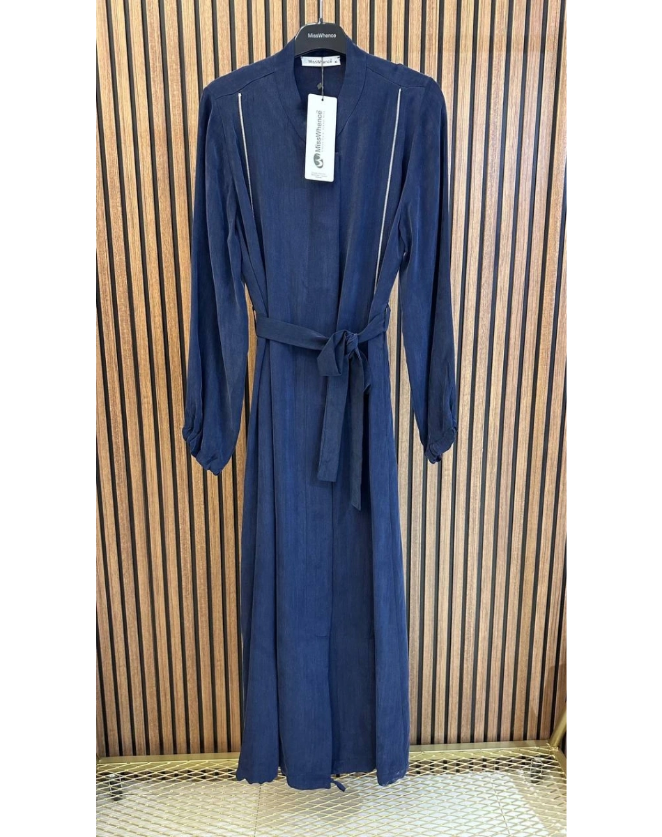 Misswhence 39501 Lacivert Fermuar Detaylı Ferace