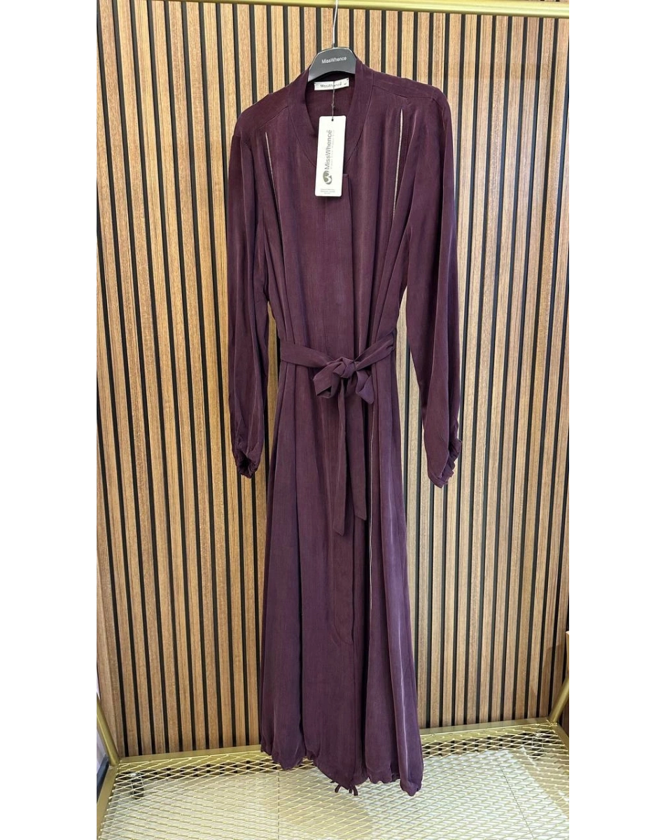 Misswhence 39501 Bordo Fermuar Detaylı Ferace