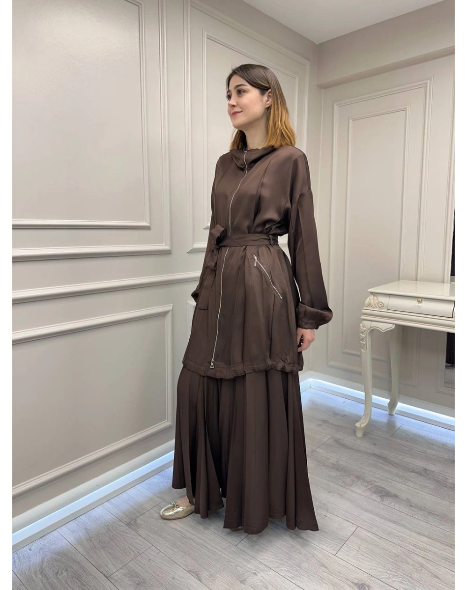 Misswhence 39203 Kahverengi Etek Takım