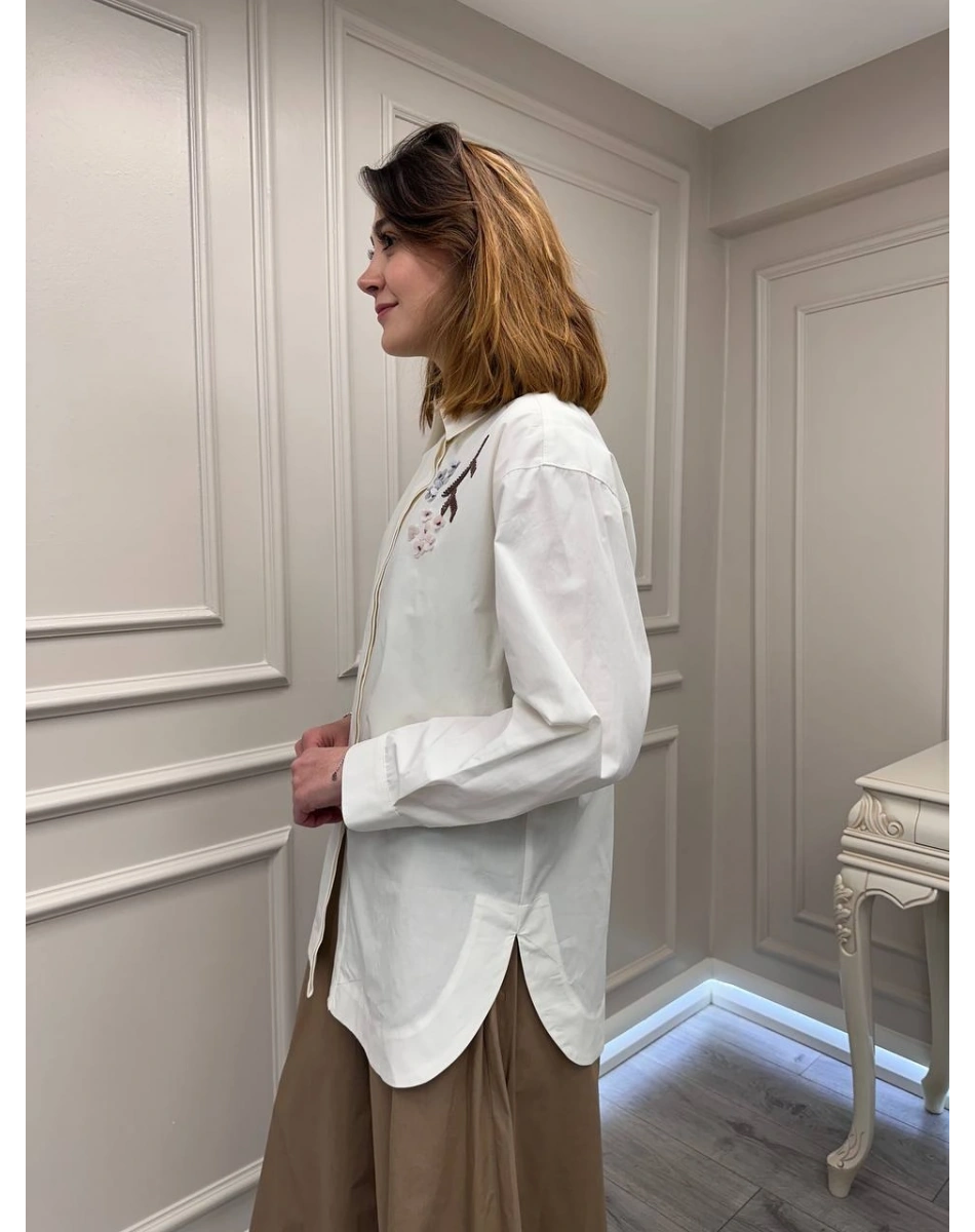 Venöve 26SSGOM0008 Beyaz Liv Gömlek