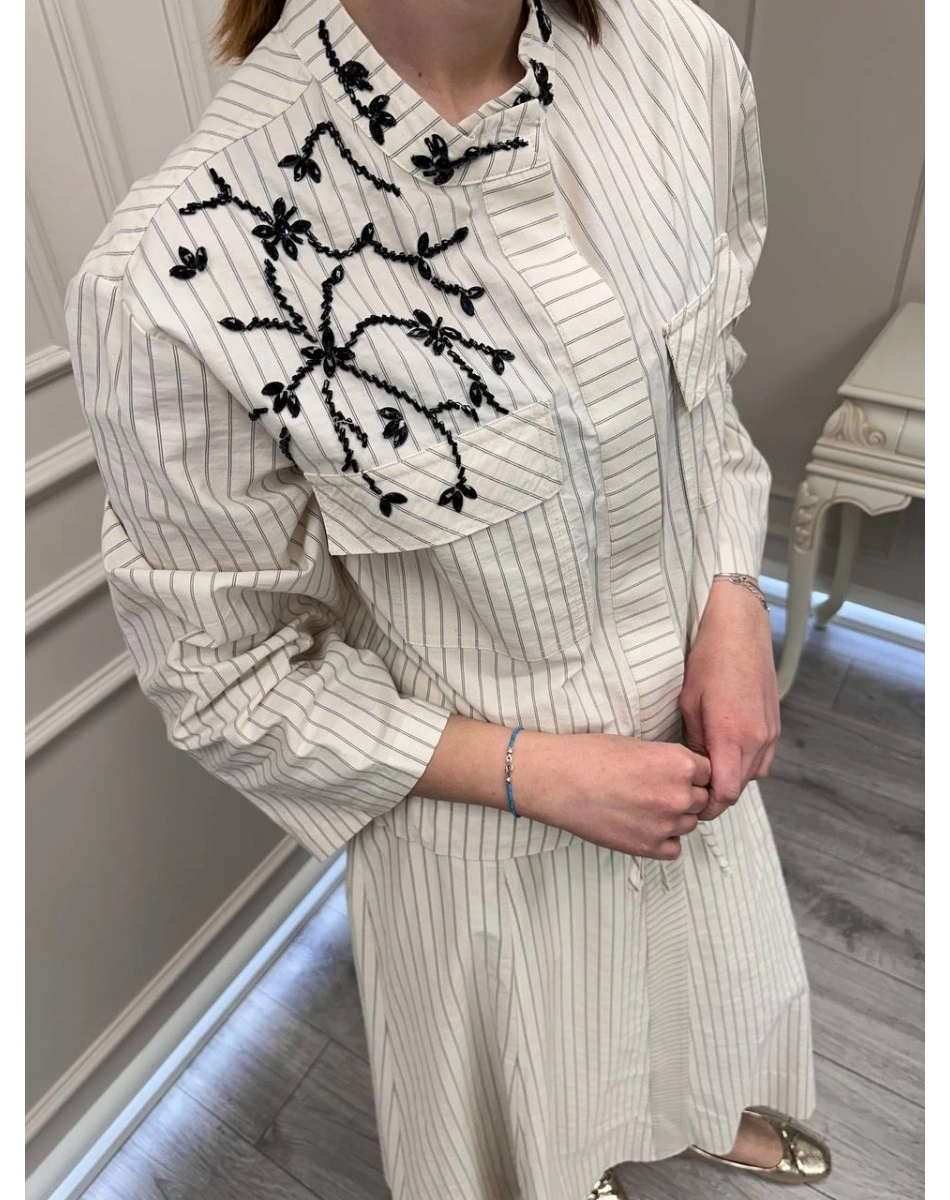 Venöve 26SSCEK0016 Siyah Çizgili Lita Takım