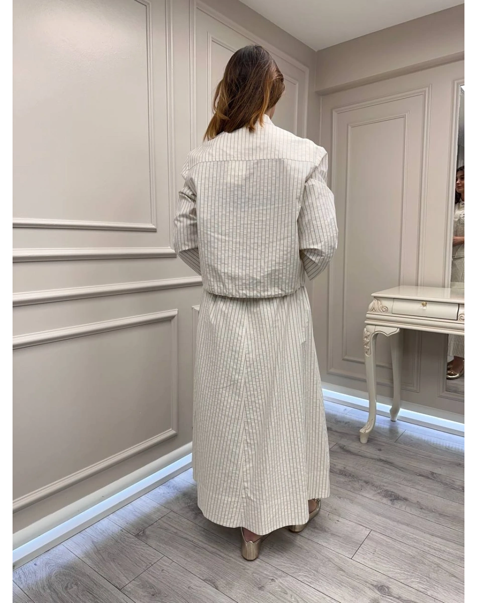 Venöve 26SSCEK0016 Siyah Çizgili Lita Takım