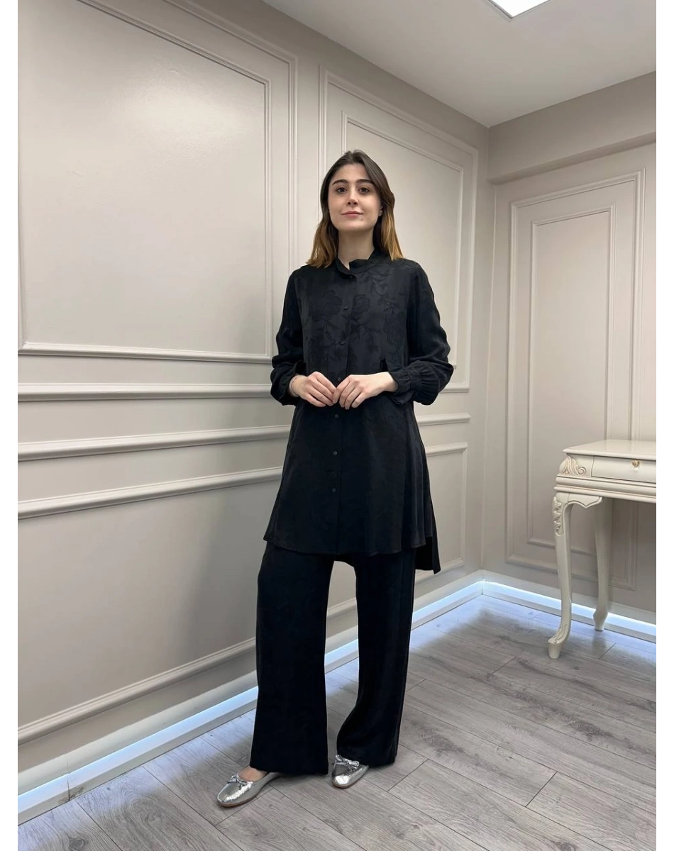 Misswhence 39019 Siyah Gömlek Pantolon Takım