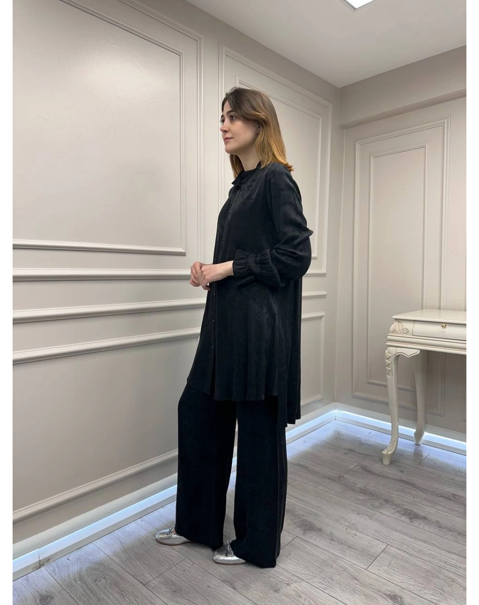 Misswhence 39019 Siyah Gömlek Pantolon Takım